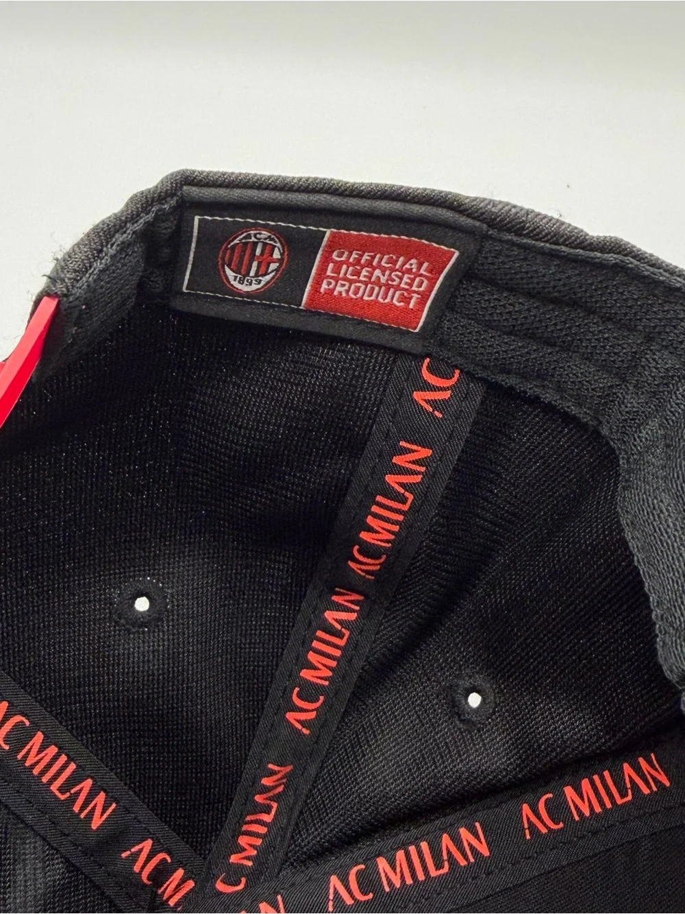 AC Milan Fi Collection Italy Soccer Snapback Adults Flat Bill Black Red Hat Cap